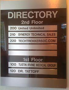 directory lobby sign