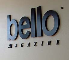 magazine, lobby sign