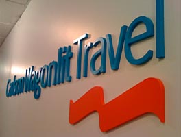 Carlson Travel lobby sign