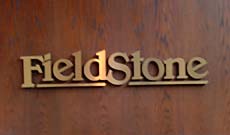 custom lobby sign, brass