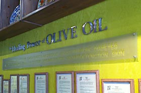 olive oil lobby sign