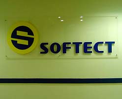 acrylic lobby sign